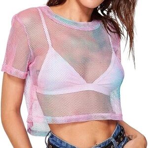 Colorful Mesh Women's Top